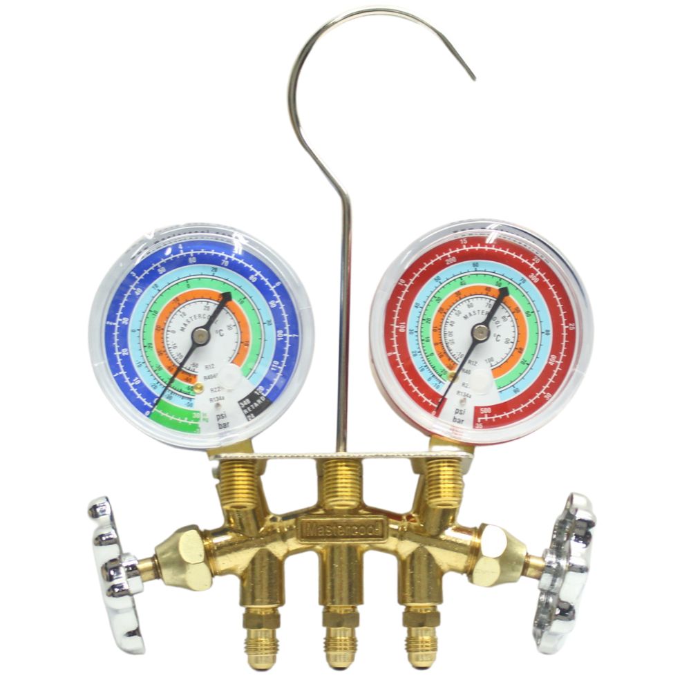 Manifold Analógico Gás R12 R22 R134a R404a Latão Mastercool 33636MR